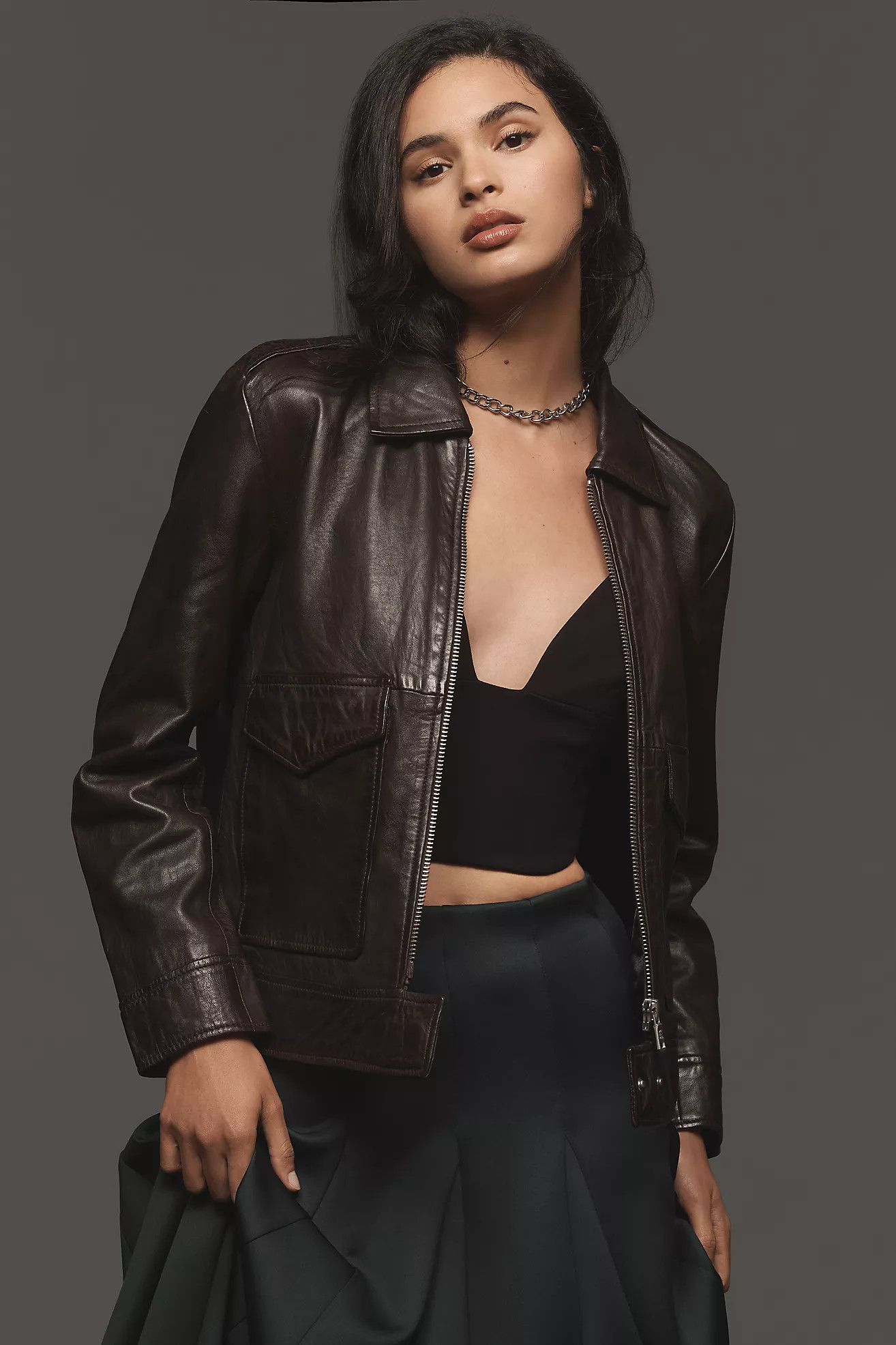 Avec Les Filles Leather Zip-Front Jacket | Anthropologie (US)