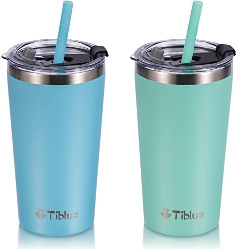Kids & Toddler Cups - Stainless Steel Tumbler Spill Proof Insulated Cup with Leak Proof Lids & Silic | Amazon (US)