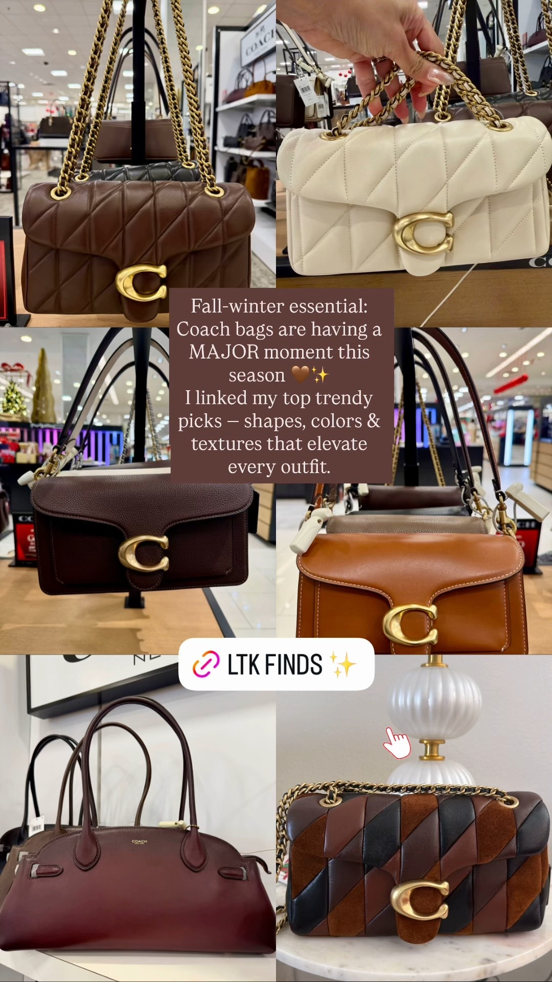 Coach bags are my fall/winter staple 🤎 timeless silhouettes, rich tones, and everyday luxury. Linked.

#LTKHoliday #LTKGiftGuide #LTKSeasonal