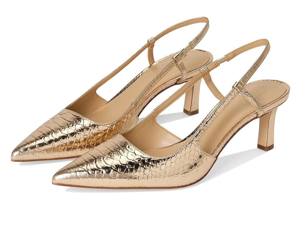 MICHAEL Michael Kors Alora Mid Sling High Women's Heels Pale Gold : 8.5 M, Synthetic | Zappos