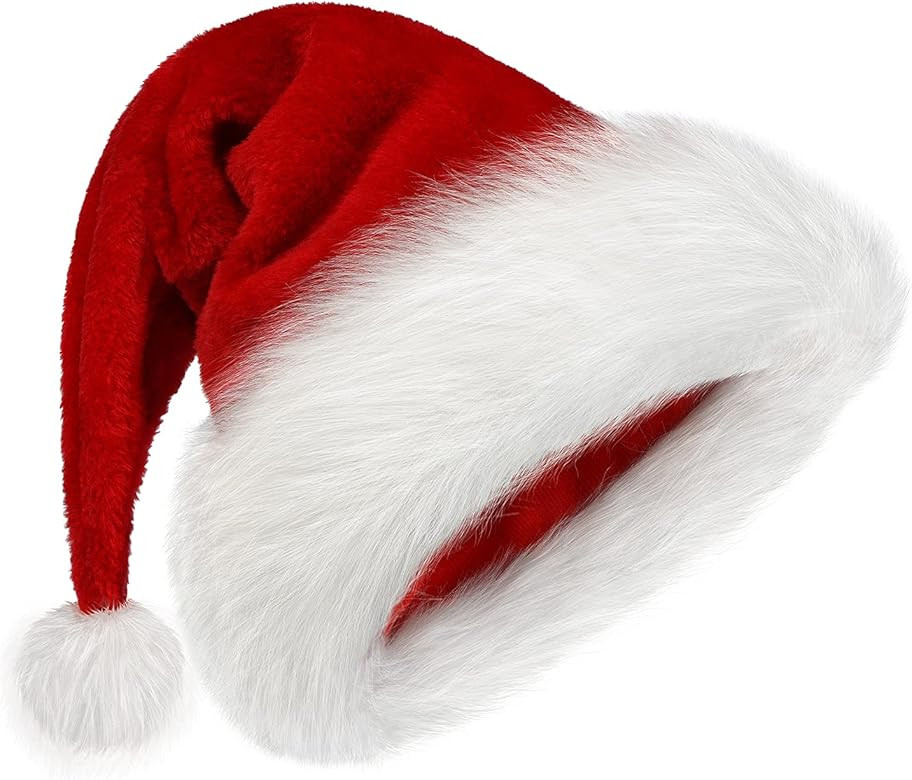 Christmas Hat for Kids,Santa Hat Xmas Hat Velvet Comfort Thicken Fur Holiday Hat | Amazon (US)