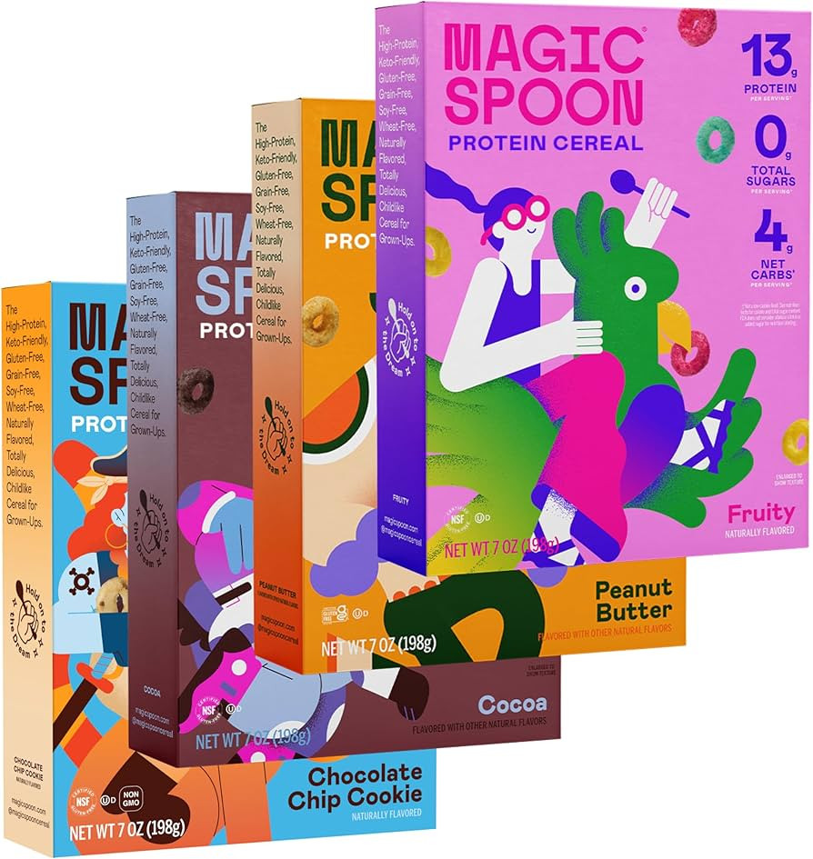 Magic Spoon Cereal - High Protein Cereals - Sugar Free Snacks & Breakfast Food - Grain & Gluten F... | Amazon (US)