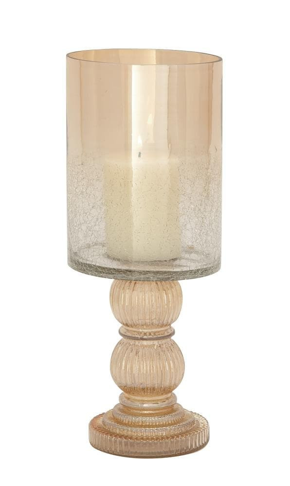 Grayson Lane 1 Candle Glass Hurricane Candle Holder in Gold | 24635 | Lowe's