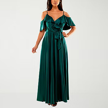 new!Premier Amour Satin 3/4 Sleeve Maxi Dress | JCPenney