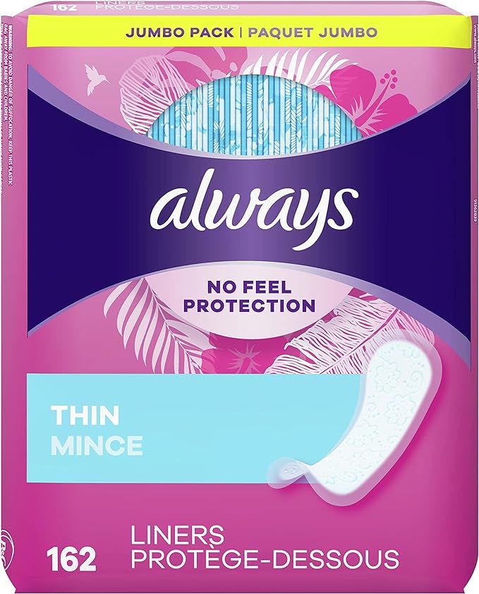 Always Thin Daily Wrapped Liners, Unscented, 162 count | Amazon (US)