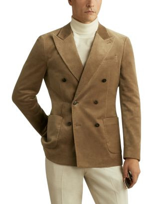 Royale Velvet Regular Fit Double Breasted Peak Lapel Blazer | Bloomingdale's (US)