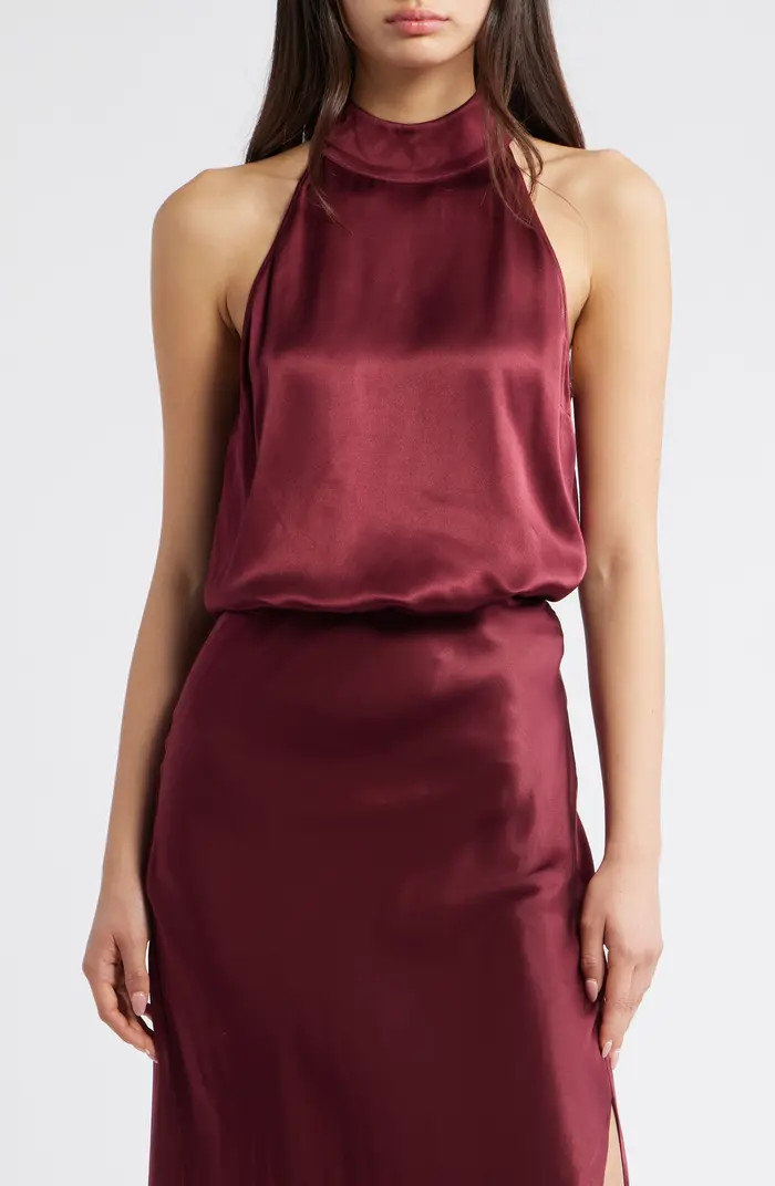 Rails Leah Satin Crepe Halter Top | Nordstrom | Nordstrom