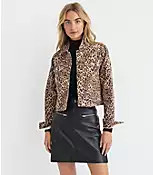 Leopard Print Denim Jacket | LOFT