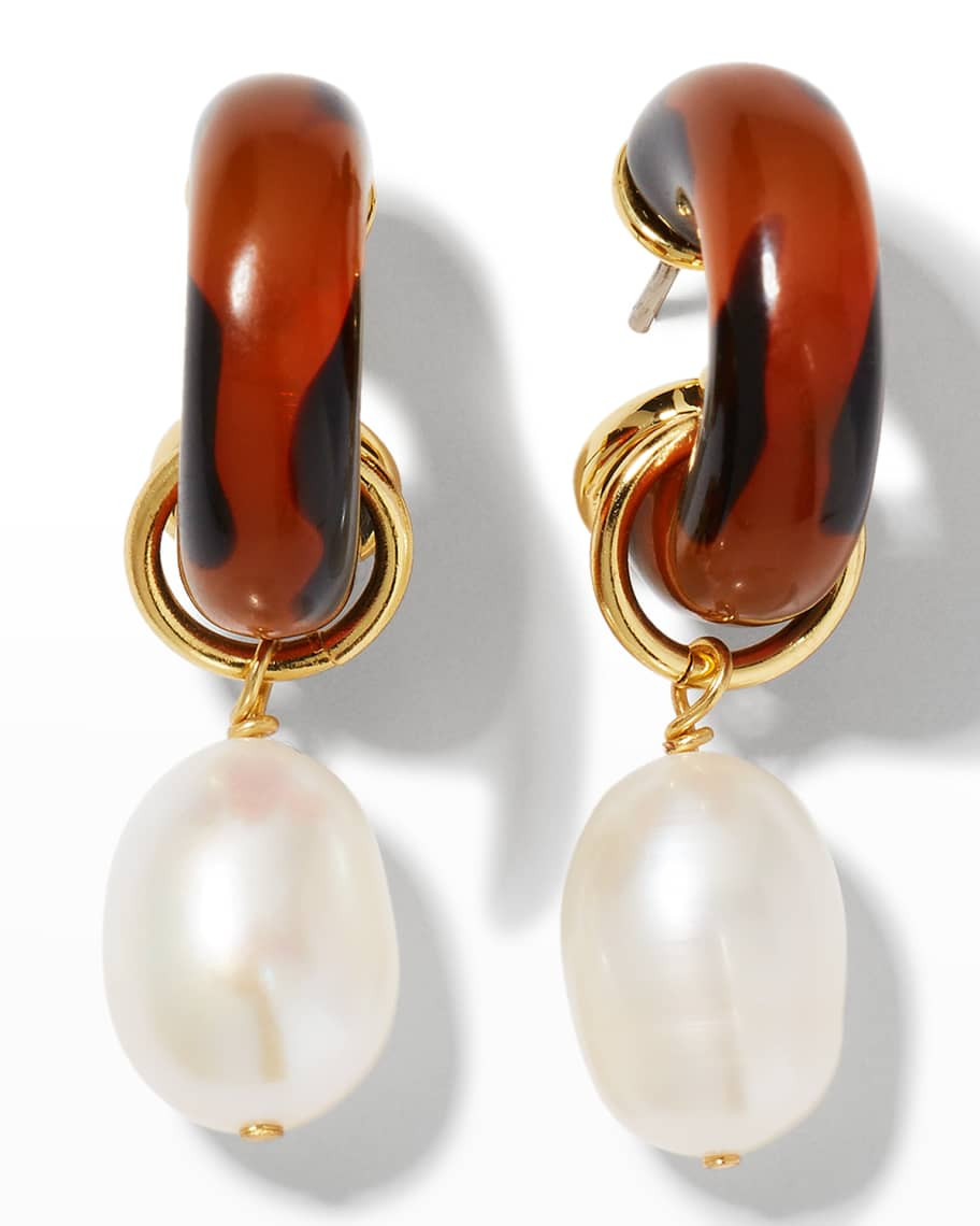 Mignonne Gavigan Kayle Huggie Hoop Earrings, Brown | Neiman Marcus