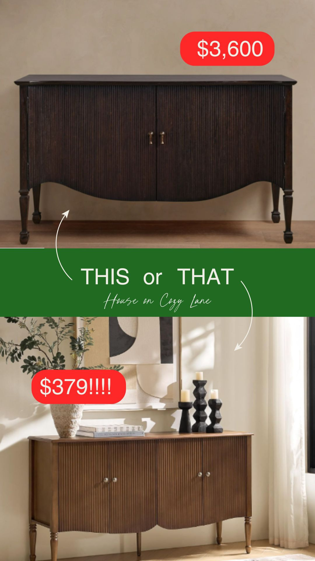 I have the Hulala sideboard and it is stunning, the wood tone, fluted design and price is unbeatable!  

 #LTKHome