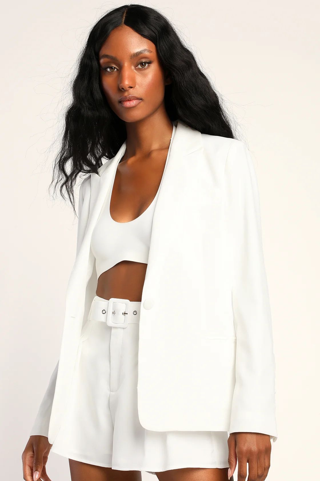 Suit and Score Ivory Double-Breasted Blazer Top | Lulus (US)