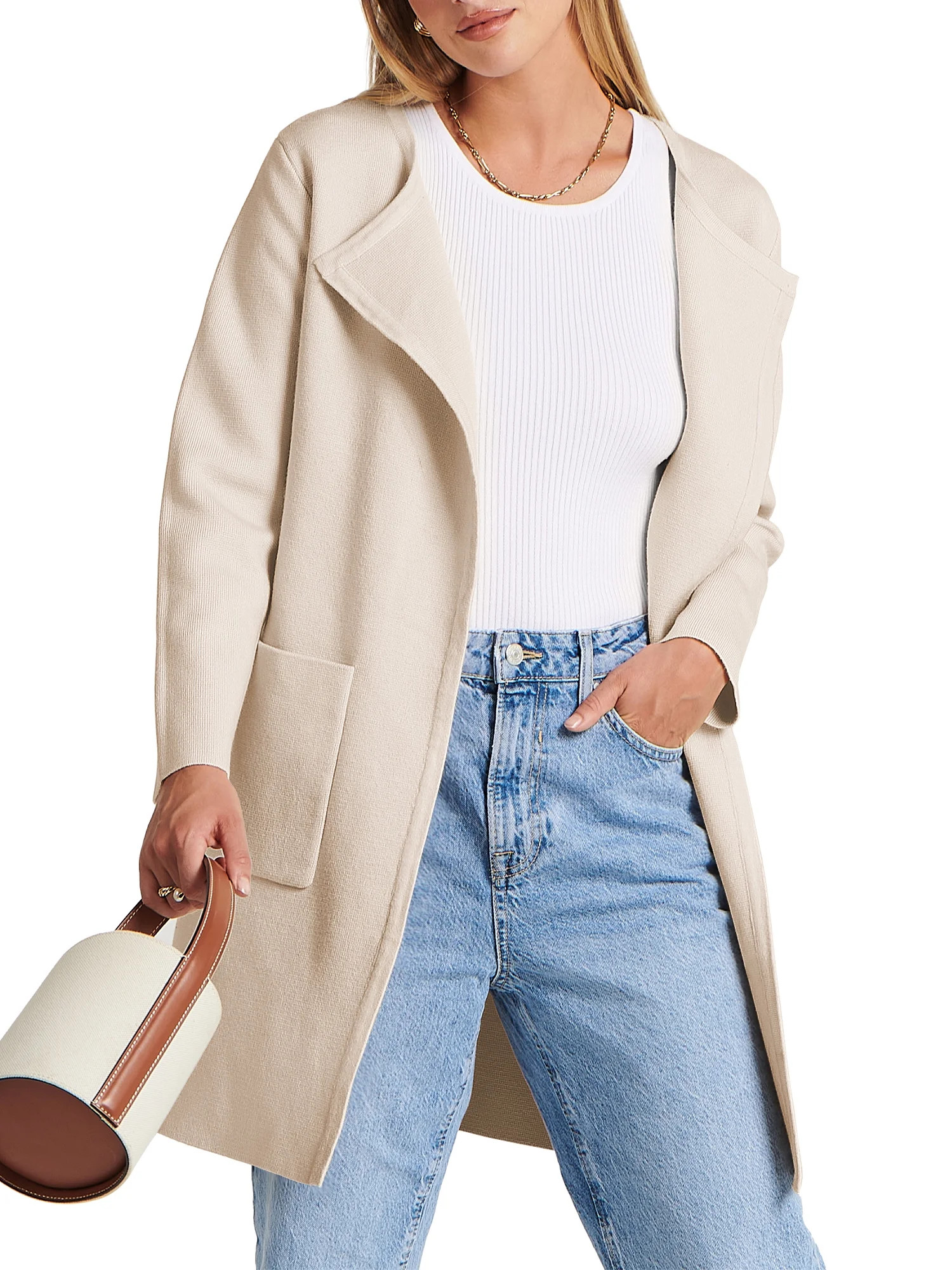 Luniro Womens Fall Jackets Oversized Trench Coat Open Front Casual Long Cardigan Sweater Clothing | Walmart (US)