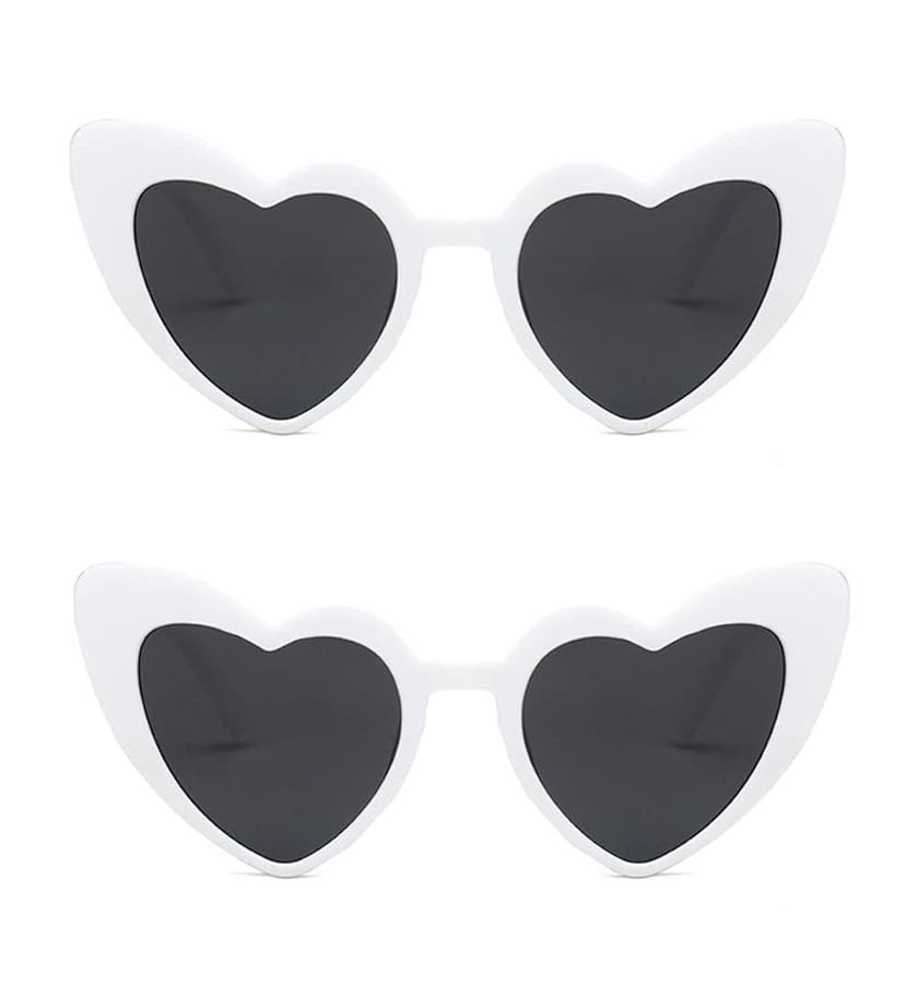 ALVOGIMOR 2 Pack Heart Shape Sunglasses,Colorful Trendy Sunglasses Vintage Cat Eye Glasses for Pa... | Amazon (US)