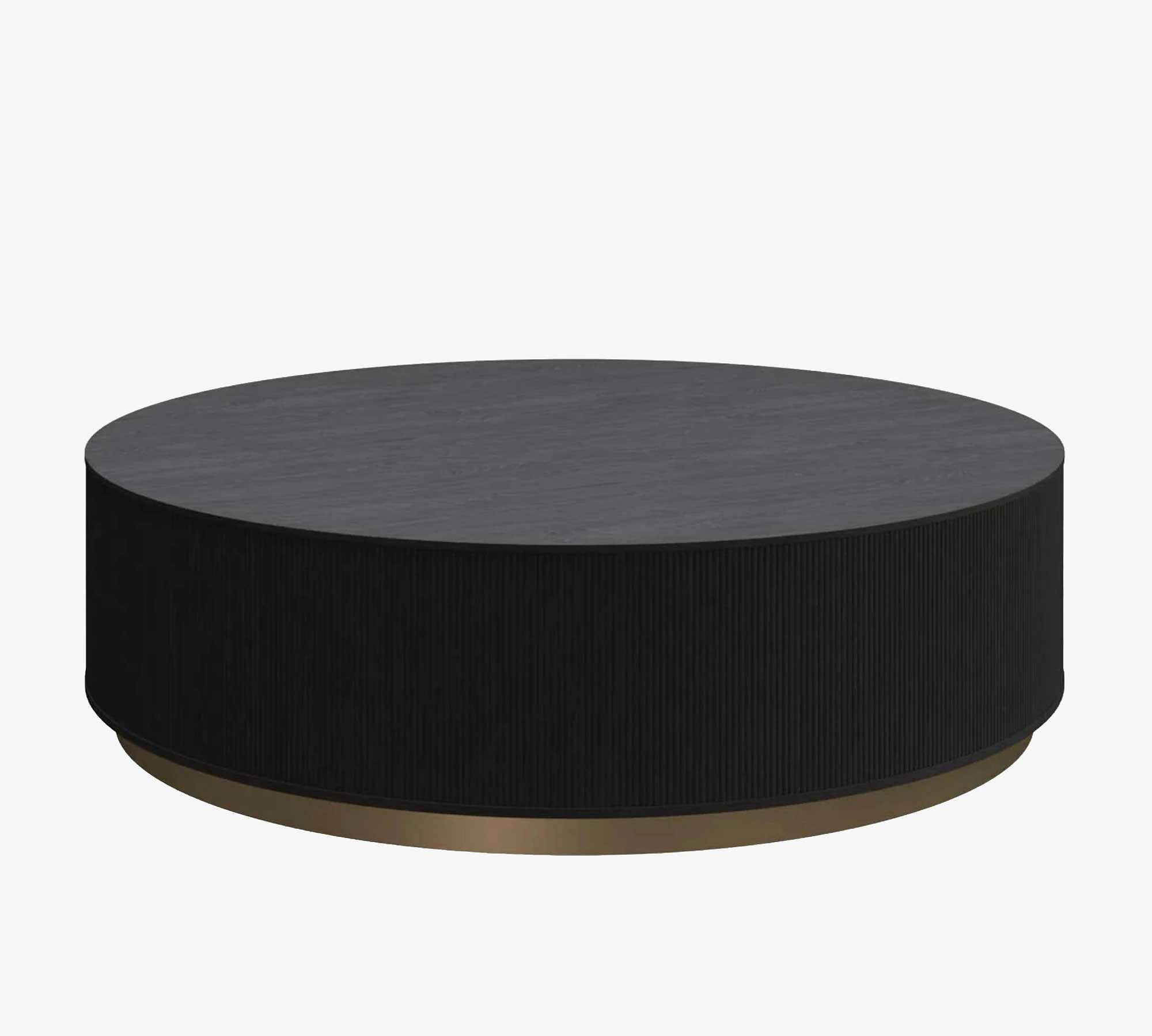 Meadowview Round Coffee Table, Charcoal, 44" | Pottery Barn (US)