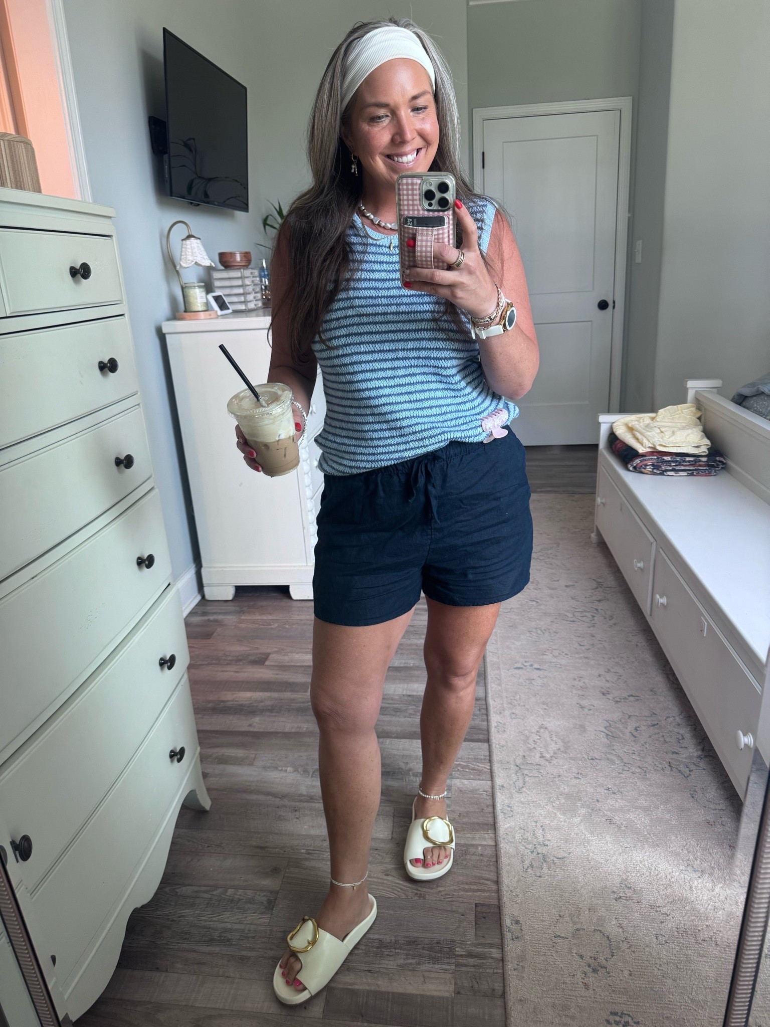 Saturday basketball mom fit 
Top is sold out in these colors but I linked similar-size medium
Favorite linen shorts Aritzia size large

#LTKootd #LTKmomlife #LTKOver40