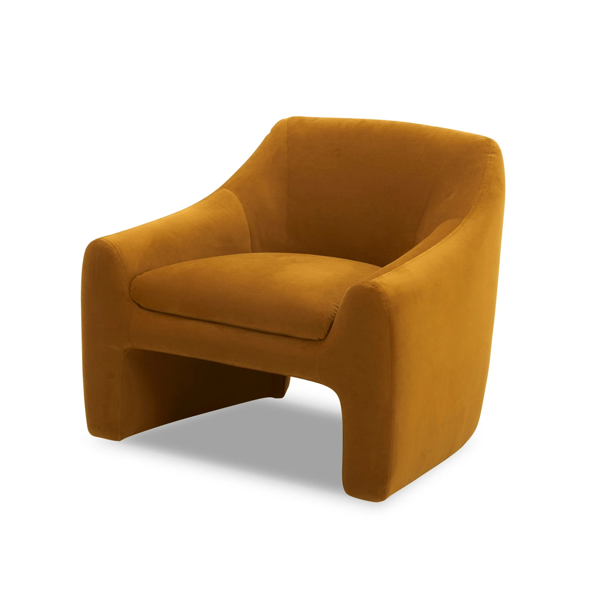 Better Homes & Gardens Emerson Curvy Accent Chair, Ochre Velvet | Walmart (US)