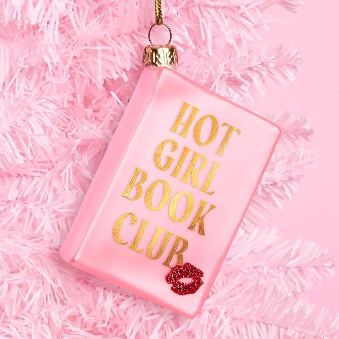 xo, Fetti Book Lovers Ornament | Pink Holiday Tree Decor, Pinkmas, Bookish Gift, Hot Girls Book C... | Amazon (US)