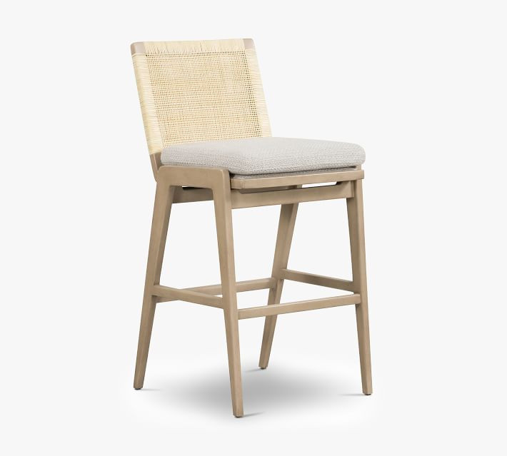 Fairway Upholstered Cane Bar & Counter Stools | Pottery Barn (US)