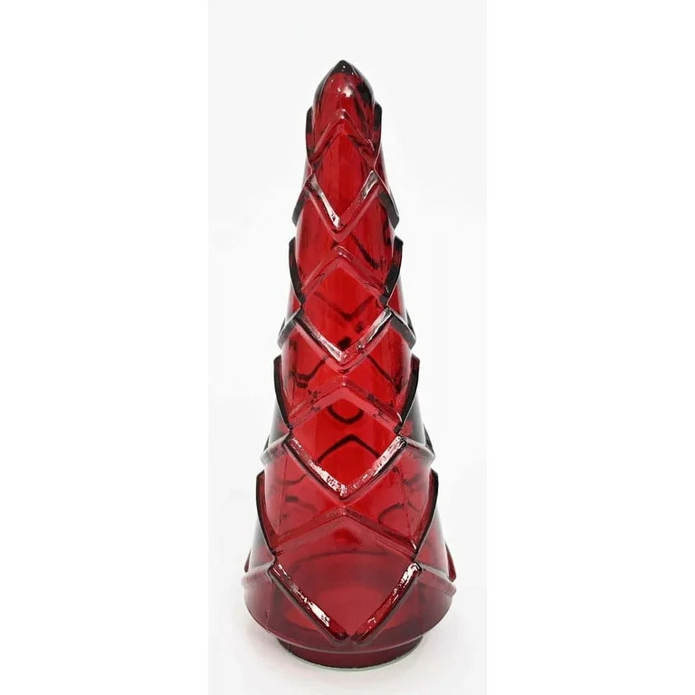 Glass Embossed Christmas Tree Decoration, Red, 12", by Holiday Time | Walmart (US)