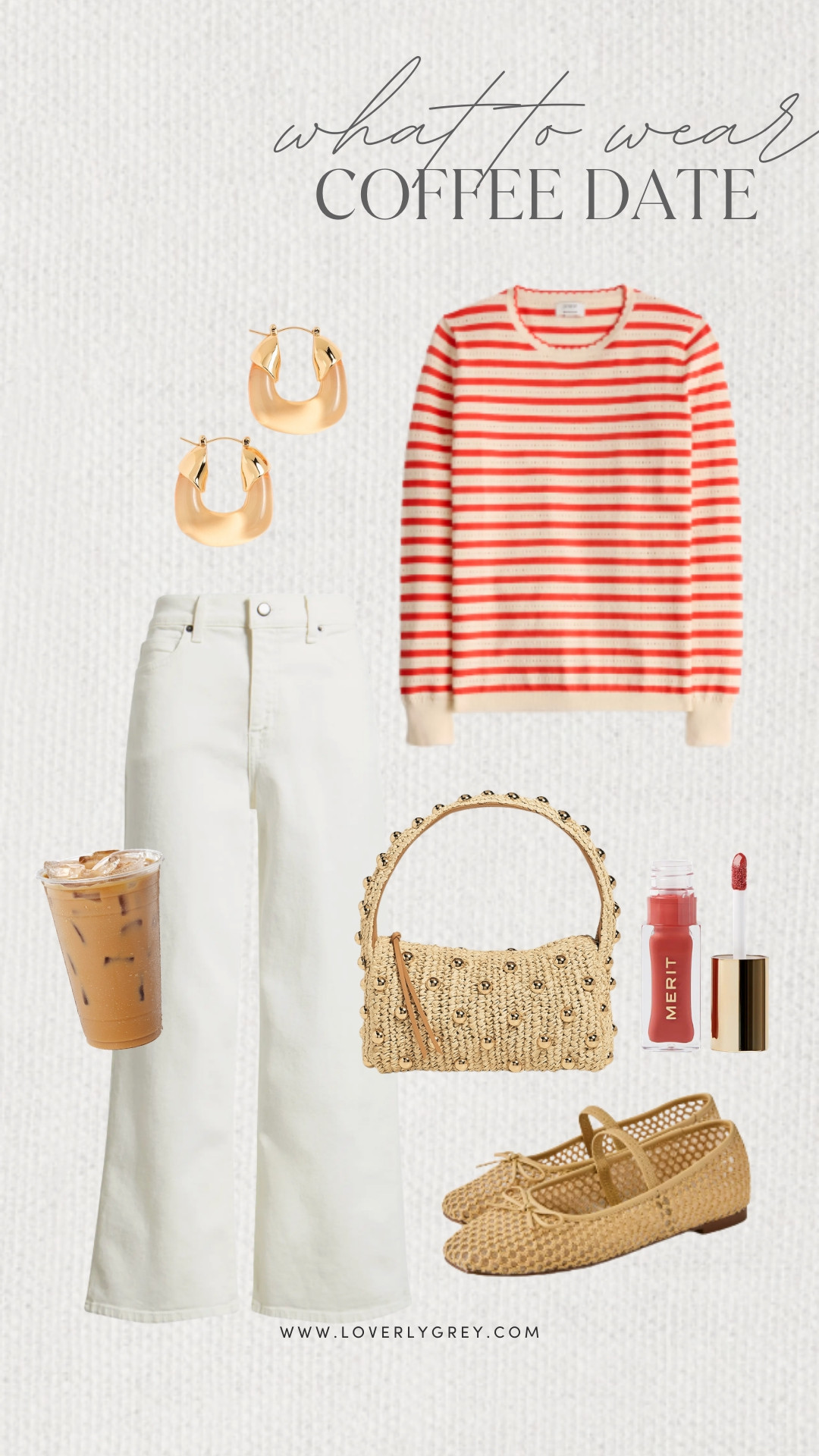 Loverly Grey, what to wear to a coffee date! I love the combo of this bright J.Crew top and white jean for a weekly activity. Add on chunky earrings and comfortable ballet flats to bring it all together!  Loverly Grey, what to wear, coffee date 

 #LTKdayinmylife #LTKgrwm #LTKootd