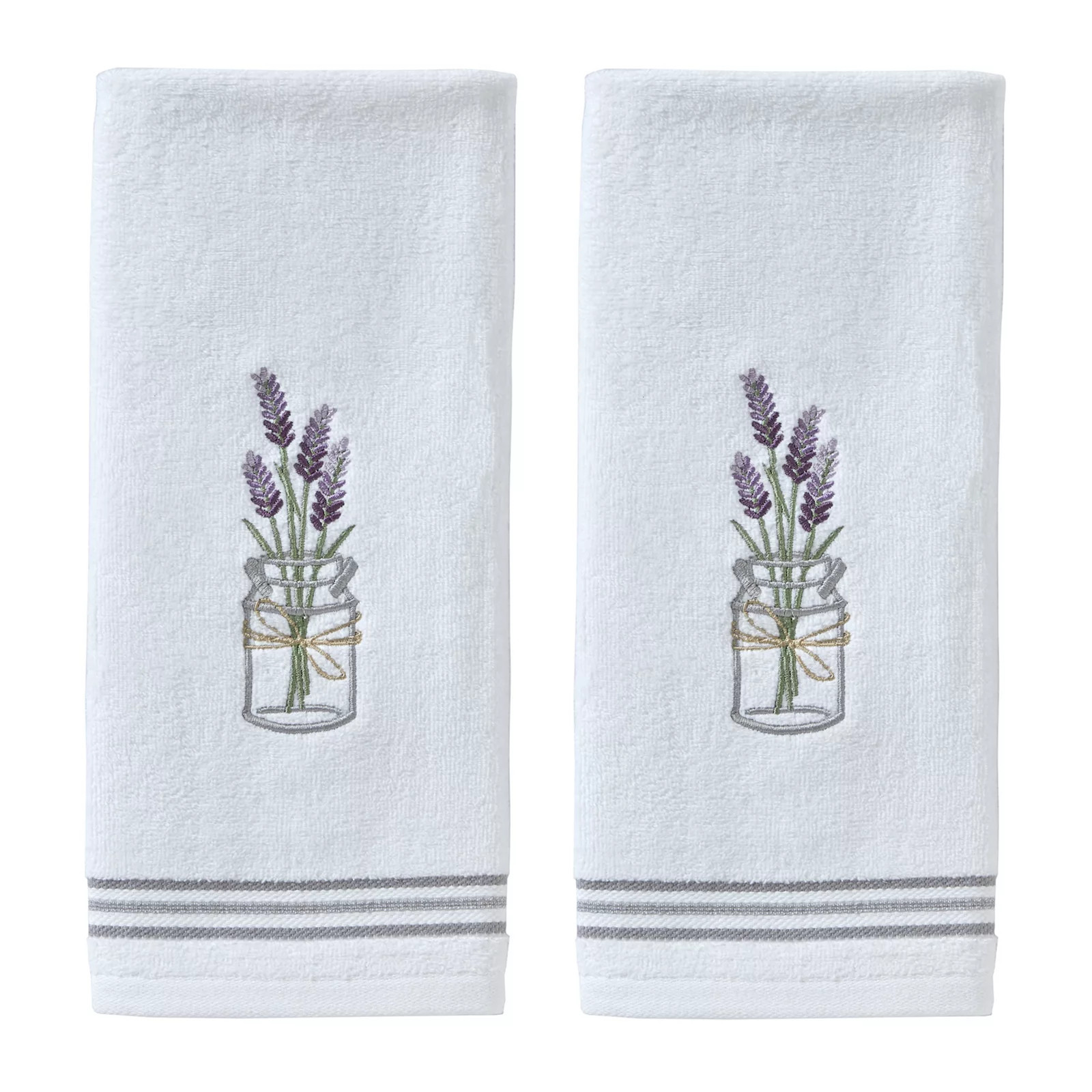 SKL Home Lavender Embellished 2-Piece Hand Towel Set, White | Kohl's