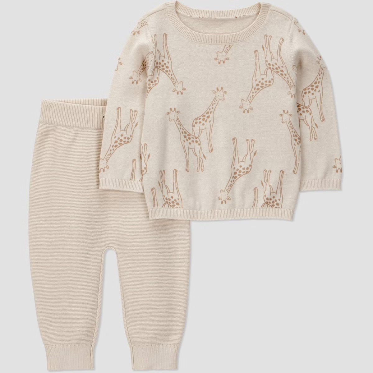 Carter's Just One You® Baby 2pc Giraffe Sweater and Jogger Pants Set - Cream | Target