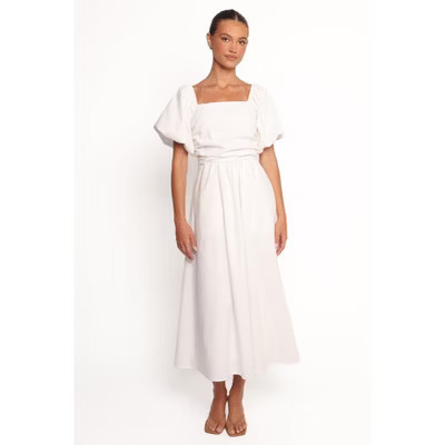 Clo Puff Sleeve Midi Dress - White M | Target