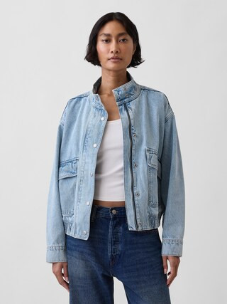 Oversized Denim Bomber Jacket | Gap (US)