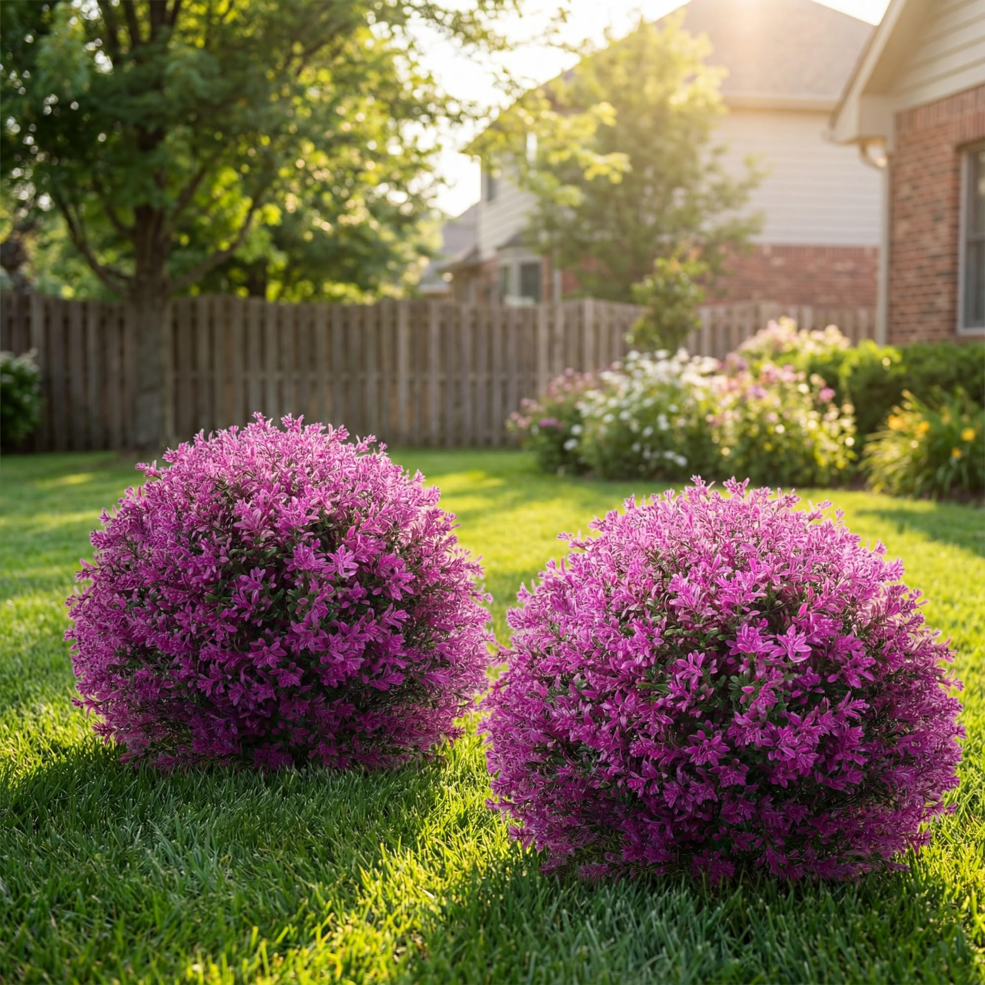 Yunlly 2 Pack Artificial Topiary Ball Trees, 20'' Faux Bushes for Front Porch Decor, UV Resistant... | Amazon (US)