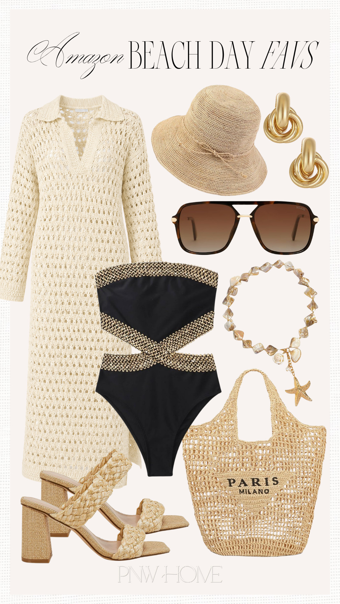 Amazon finds that are perfect for your summer beach days!

summer fashion, summer style, summer looks, summer outfit, beach day looks, resort wear, vacation looks, vacation outfit, vacation style, resort looks, one piece swimsuit, swimwear, bathing suit, black swimsuit, cutout swimsuit, crochet coverup, beach coverup, poolside looks, pool outfit, starfish necklace, seashell necklace, gold earrings, bucket hat, sun hat, sunglasses, crochet handbag, summer handbag, beach tote bag, raffia sandals, high heeled sandals, summer shoes, summer footwear 

 #LTKootd #LTKSwim #LTKTravel