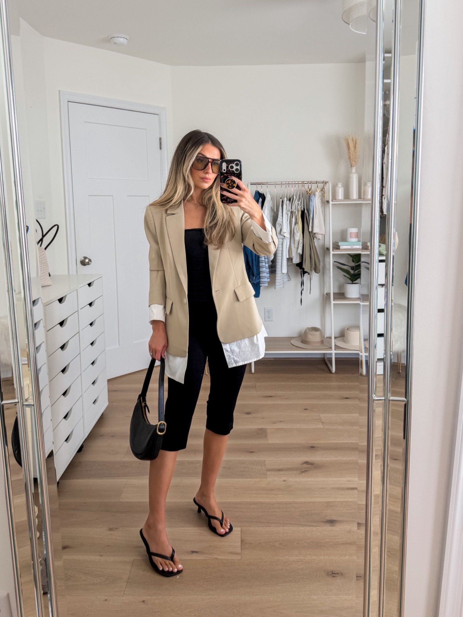 casual chic summer to fall outfit 🤍 
+ blazer: xs | KAITSAVE30
+ top; xs 
+ capris: xs 
+ heels; true to size

#LTKootd #LTKWorkwear #LTKPetite
