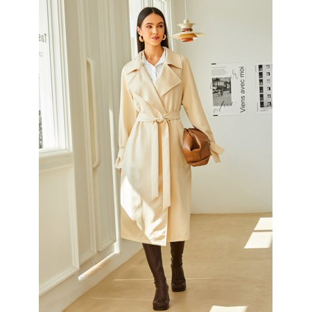 Women s Raglan Sleeve Belted Trench Coat 322022SA9340 | Walmart (US)