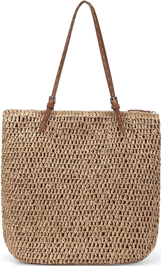 Purses for Women Shoulder Straw Beach Bag Travel The Tote Bag for Women Large Beach Summer Bag St... | Amazon (US)