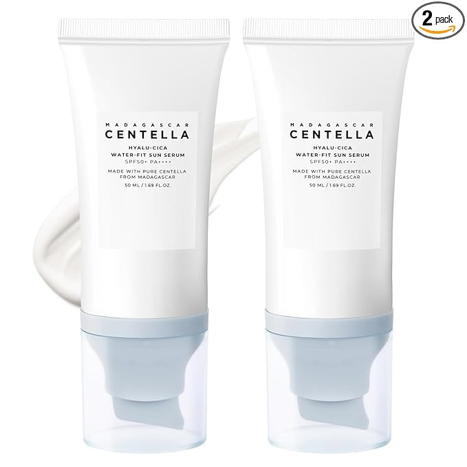 2PCS Centella Sunscreen SPF 50, 50ML Sunscreen Face Serum, Daily UV Defense Sunblock Summer Sunsc... | Amazon (US)