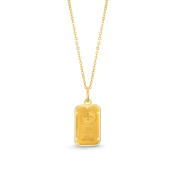 1 Gram Ingot Bar Pendant in 14K and 24K Gold|Zales | Zales