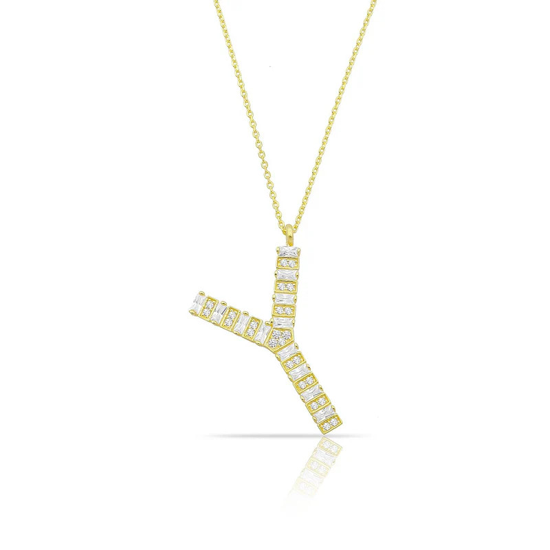 Custom Baguette Crystal Initial Necklace
                   
          
                 0.0 star... | The Sis Kiss