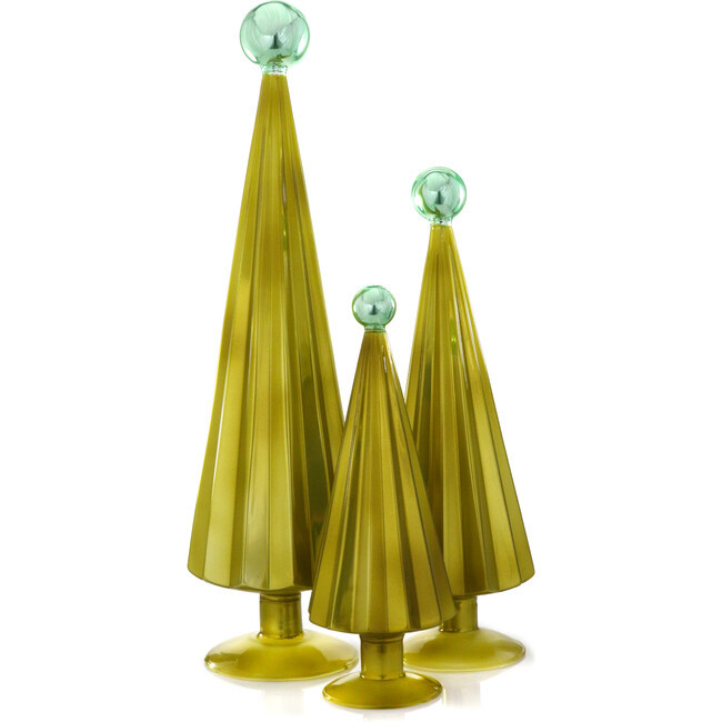 Pleated Tree, Moss Aqua Set of 3 | Maisonette