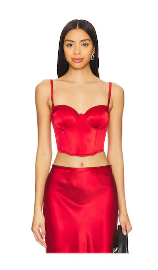 Cropped Hamptons Bustier in Rouge | Revolve Clothing (Global)