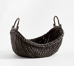 Beachcomber Handwoven Seagrass Wood-Handled Basket | Pottery Barn (US)
