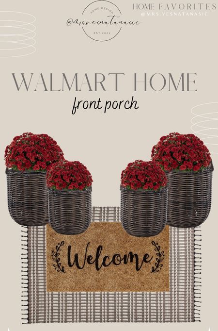 Walmart Home Front Porch — keeping it simple and elegant. 



Home, Front Porch, Patio, Fall, Autumn, mums, baskets, welcome mat, rug. 

#LTKSeasonal #LTKhome #LTKSale