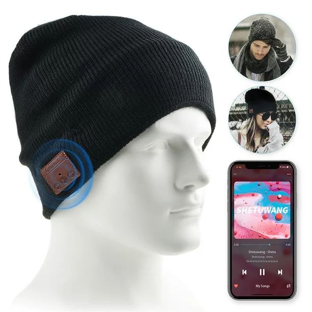 Bluetooth Beanie Hat, Flashmen Upgraded Wireless Bluetooth 5.0 Beanie Hat with Headphones Headset... | Walmart (US)