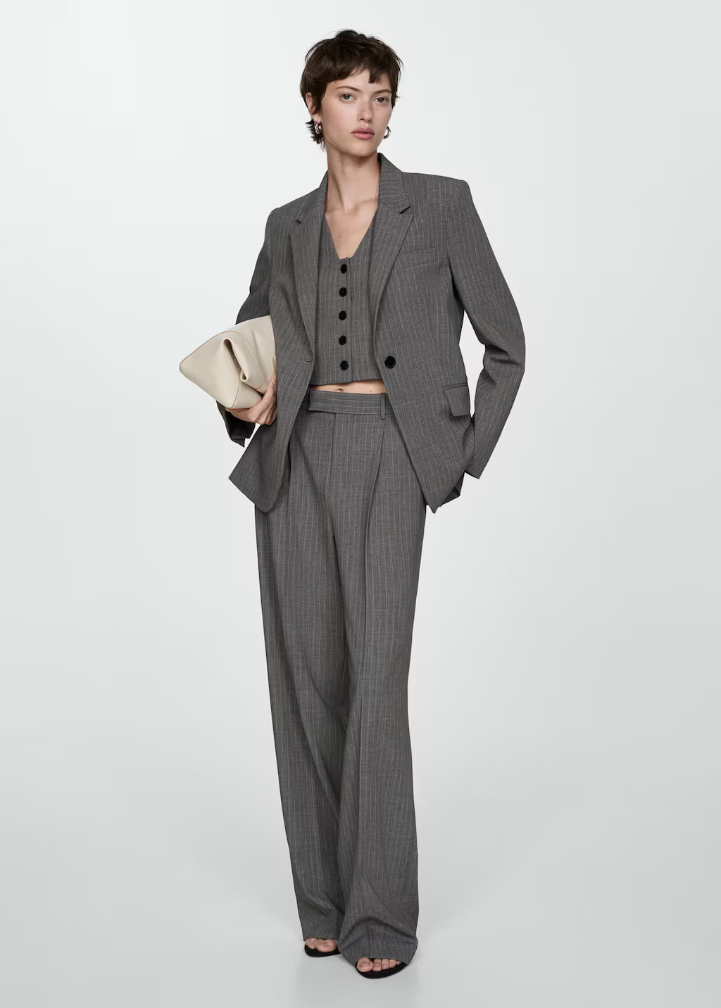 Pinstriped suit waistcoat grey - Women - S - MANGO | Mango (US/MX/AU)