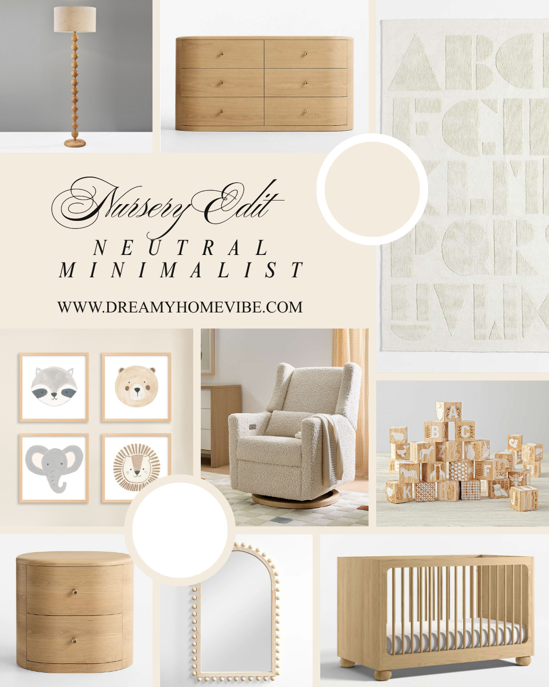 This grid highlights the beauty of restraint through oak finishes and soft textures. A minimalist nursery that feels inviting and thoughtfully curated.
#neutralstyle #nurseryideas #elevateddesign #shopnow #homeinspo 

 #LTKHome #LTKBaby #LTKBump