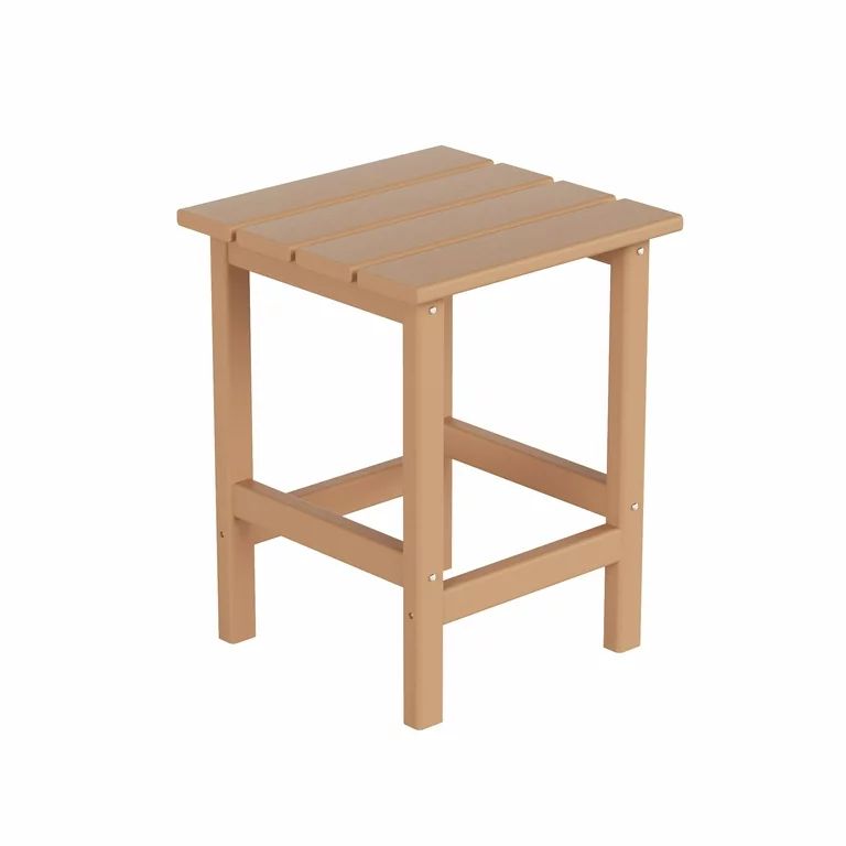 WestinTrends Plastic Square Outdoor Side Table for Adirondack Chairs UV Weather Resistant, Teak | Walmart (US)