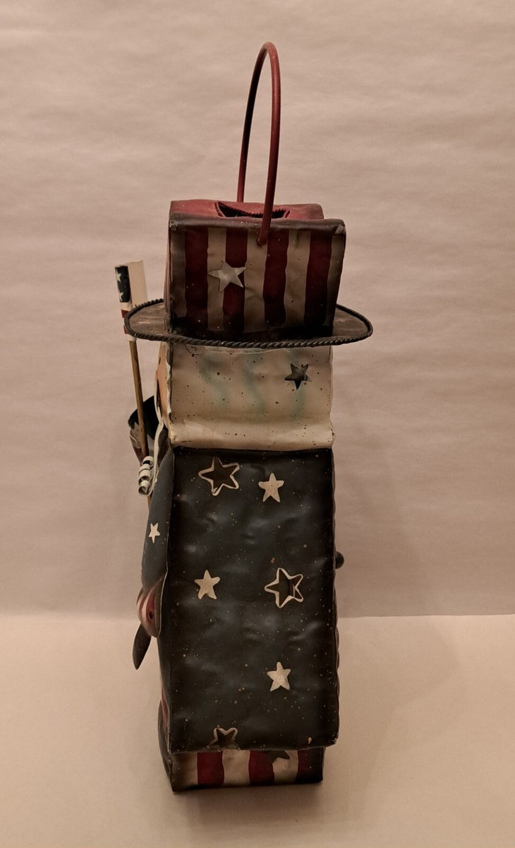 4th of July Patriotic Uncle Sam Metal Candle/Votive Holder Lantern 11" | eBay | eBay US