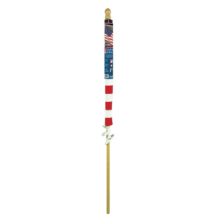 Polycotton Banner Style Flag with 5 Wood Pole and Bracket Set by Annin, 2.5' x 4' | Walmart (US)