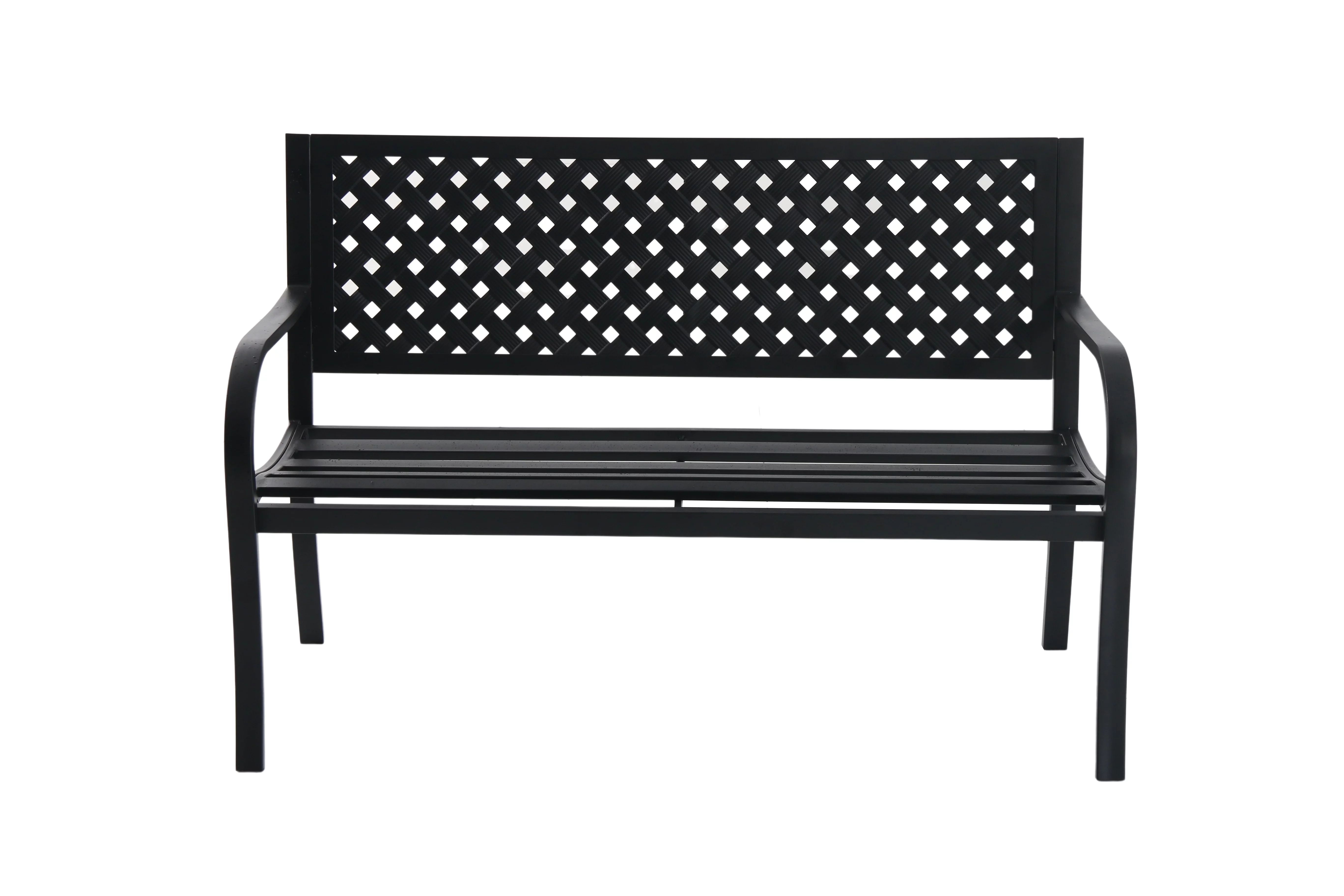 Mainstays Outdoor Durable Steel Bench - Black - Walmart.com | Walmart (US)