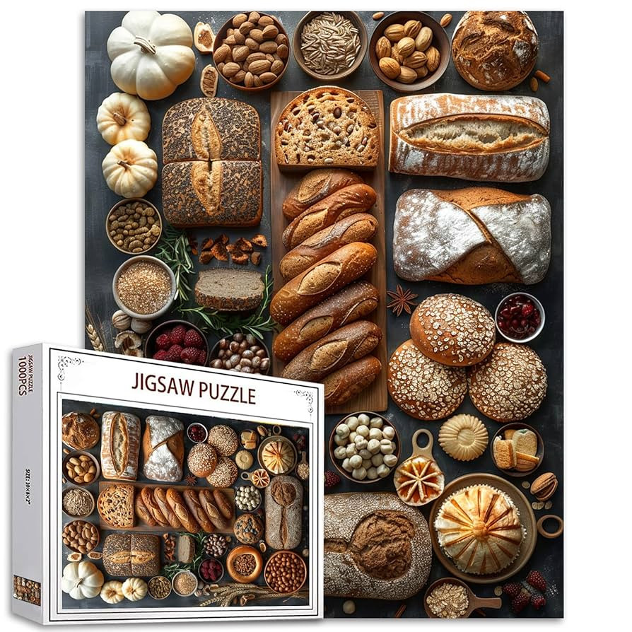Tucocoo 1000 Piece Jigsaw Puzzles for Adults Rye Bread Painting Puzzle Muffin Baked Goods Art 27x... | Amazon (US)