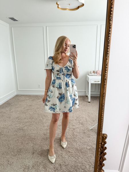 This floral puff sleeve mini dress from Nordstrom is currently on sale! This would be so pretty for a baby/bridal shower or dressy work event! Wearing size small. Summer dresses // work dresses // workwear // shower dresses // party dresses // event dresses // brunch dresses // graduation dresses // Nordstrom dresses // Nordstrom finds // target shoes // target flats 

#LTKSeasonal #LTKSaleAlert #LTKWorkwear