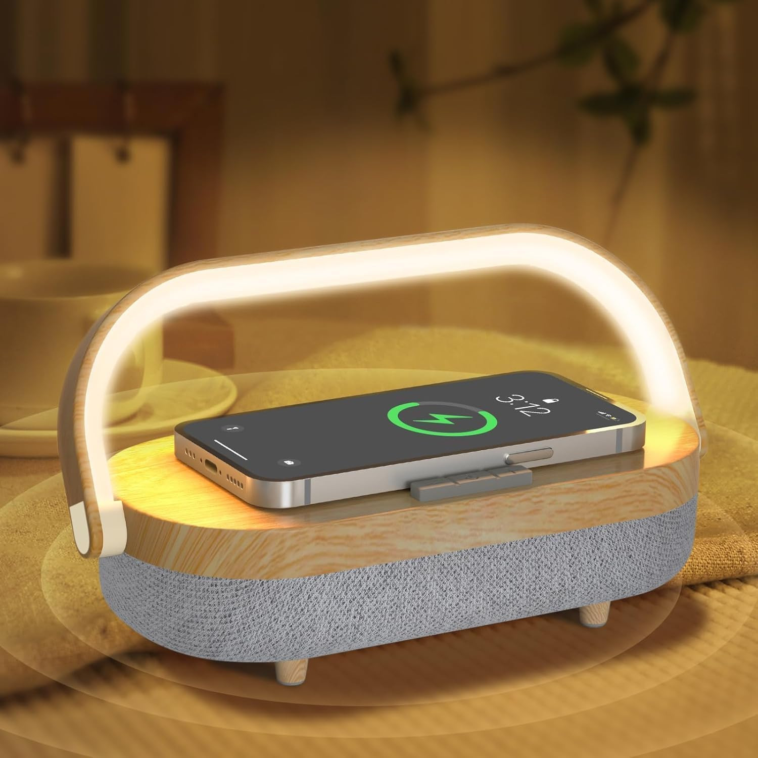 Nightstand Lamp with Wireless Charger,Unique Gifts for Women 4 in 1 Touch Bedside Lamp,Bluetooth ... | Amazon (US)